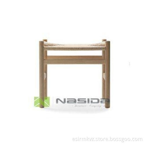 Nasida Outdoor Wegner Solid Wood Stool Replica with Manila